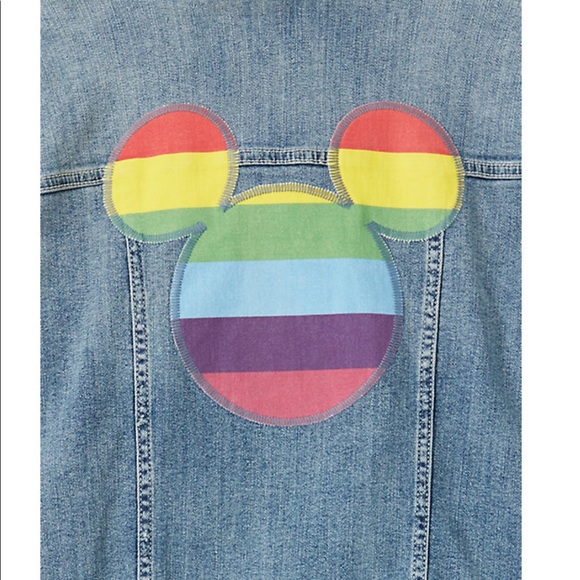 Torrid Sz 0 Disney Mickey Rainbow Denim Jacket - Picture 5 of 5